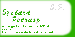 szilard petrusz business card